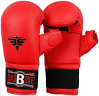 Professional WKF Karate Training Mitts | Karate Gloves with Thumb Elastic/Hook & Loop Closing | Premium Sizing