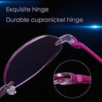 LUFF Reading Glasses Hd Anti-Blue Diamond Cut Edge Frameless Reading Glasses for mens