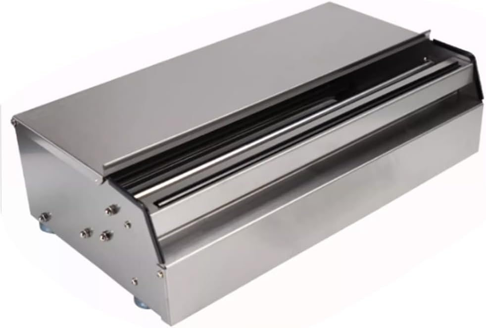 Manual Food Wrap Film Dispenser Stretch Film Packing Wrapping Dispenser Wrapper Machine, Suitable for 10-14" Width Cling Film, High Quality Thickened Stainless Steel