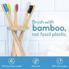 The Humble Co Bamboo Toothbrushes, 5 Pack - Soft Bristles Natural Bamboo Toothbrush - BPA Free Soft Bristles for Sensitive Gums - Non-Toxic & Plastic Free Handle - Dental Oral Care & Hygiene