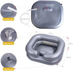 Inflatable Shampoo Basin for Bedridden and Disabled,Portable Shampoo Bowl for Injured, Hair Washing Basin for Childred,Pregnant Woman,Easy Hair Washing at Home (Silvery)