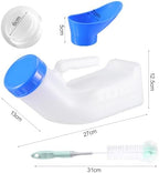 Urinals for Men and Women 2 Pack Urinal Bottles Spill Proof Urine Bottle with Screw-on Lid, Pee Funnel and a Brush for Car Travel Hospital Elderly 1000ML