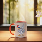 Dabbing Chicken Farm Animal Kids Ceramic Mug, Orange/White