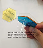 Set of 12pcs Hexagon Cake Topper Disc, Happy Birthday Mirror Acrylic Cake Discs, Topper Decor for Cupcake,Mini Acrylic Cake Toppers (Gold Mirror)