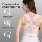 WNIEYO Back Brace Posture Corrector for Women Shoulder Straightener for Upper and Lower Back Pain Improving Postura Support Belt for Scoliosis (Pink,XS/SM)
