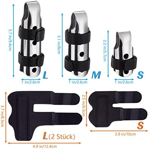 Trigger Finger Splints 6Pcs Finger Support Brace for Broken Fingers Straightening and Knuckle Immobilization, Metal Finger Stabilizer for Adults and Children