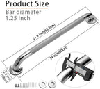 Rockgoya Shower Grab Bar, 2 Pack 24 Inch Bathroom Grab Bar, 304 Stainless Steel 1.25" Diameter Anti-Slip Handicap Grab Bar Support Shower Rail Senior Handrail Shower Safety Bar Handle