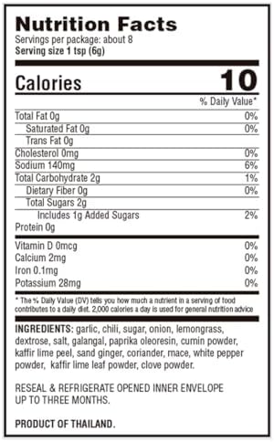 A Taste of Thai Panang Curry Paste – Authentic & Natural Ready‑to‑Use Thai Curry Paste – Vegan, Gluten‑Free & Non‑GMO – Nutty, Sweet Aromatic Flavor for Curries, Stir‑Fries & Soup– 1.75 oz (Pack of 6)