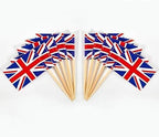 CYPS 100 Pcs United Kingdom Flag British Toothpick Flags, Small Mini Stick Cupcake Toppers UK Flags,Country Picks Party Decoration Celebration Cocktail Food Bar Cake Flags