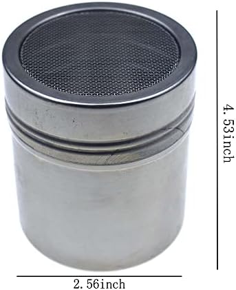 RELAND SUN Stainless steel dusting pot Fancy coffee powder duster bottle kitchen seasoning pot (large)