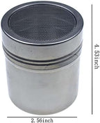 RELAND SUN Stainless steel dusting pot Fancy coffee powder duster bottle kitchen seasoning pot (large)
