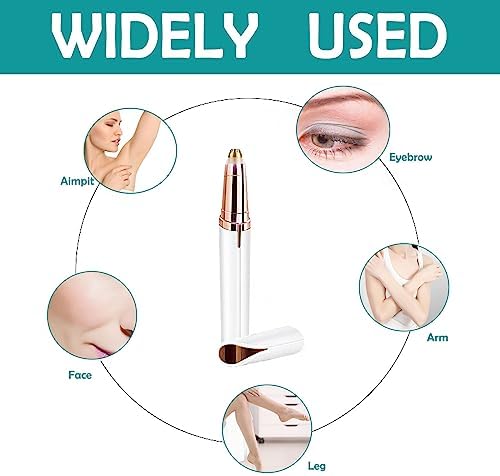 LiXiongBao USB Rechargeable Portable Electric Eyebrow Trimmer Pen for wemen,Eyebrow Hair Remover for face Fingers Legs Mouth, Safe Eyebrow Shaver Razor Tool Painless Precision(White)