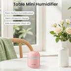 Portable Small Humidifier, WUTAER USB Personal Desktop Humidifier for Car, Office Room, Bedroom, Auto Shut-Off, 2 Mist Modes, Super Quiet(220ml, Pink)