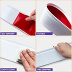 Vinyl Wall Base Baseboard Molding Trim 4" Flexible Self Adhesive Rubber Wall Base Moulding Trim Peel and Stick Design(20Ft, White)