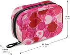 Weekly Travel Pill Organizer Pill Case for Purse Small Pill Box 7 Day Portable Vitamin Holder Medicine Container Pink Love and Rose Valentine