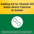 Nature Made Vitamin D3 K2, 5000 IU (125 mcg) Vitamin D, Dietary Supplement for Bone, Teeth, Muscle and Immune Health Support, 30 Softgels, 30 Day Supply - Pack of 2