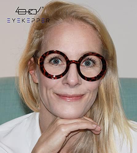 Eyekepper 4-pack Round Reading Glasses for Women Reading - Oversized Ladies Readers +2.25