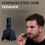 Stainless Steel Hair Trimmer for Men and Women | Manual Nose and Ear Hair Trimmer | Nose Clippers, 360° Rotating Hair Trimmers | Washable Nose Hair Remover | Gray