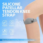 2Pack SiliCone Patellar Tendon Support Strap - Flex Wrap Knee for Men and Women, Non-Slip Patella Band for Running, Jumping & Pain Relief(Black)