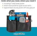 High Road Wheelchair Side Bag with Cup Holder Pocket - Stretch Neoprene Walker and Wheelchair Pouch with Insulating Wheelchair Bottle Holder and 2 Storage Pockets