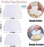 Set of 3 Cake Scrapers and Smoother Tools for Cake Decorating, Dough & Bowl Scrapers Plastic Icing Smoothers Dough Cutters Bench Scrapers（T Shape）