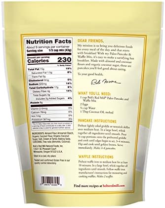 Bob's Red Mill Paleo Pancake, 13oz (Pack of 4) - Non GMO, Paleo Friendly, Kosher