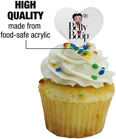 GRAPHICS & MORE Betty Boop Heart Logo Heart Love Cupcake Picks Toppers Decoration Set of 6
