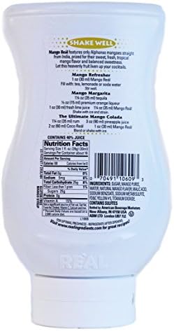 Mango Reàl, Mango Puree Infused Syrup, 16.9 FL OZ Squeezable Bottle (Pack of 1)