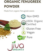 Jiva Organics Organic Fenugreek Powder 7oz Bag - Gluten Free, Non-GMO, Methi Powder, Pure, Raw & Natural - Great As A Spice Or Even For Hair Growth - Product of India