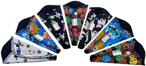 Lilind® 7 Pack Thong Pantyliners, Black Cloth Pads 100% Cotton Reusable Menstrual Sanitary Napkins, Free Wet Bag, Complete Set, Zero Waste