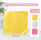 300 Pieces 7.8” Square Foil Candy Wrappers, Chocolate Foil Wrappers for Food DIY Candies Wrapping Packing Gifts (Gold, Silver, Pink)