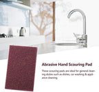 Akozon 5pcsset Industrial Scouring Pads, Abrasive Scourer, Heavy Duty Finishing & Cleaning Sponge Pads (Red)