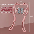 Manual Cervical Neck Massager,With 6 Wheels And 12 Magnets, It Can Be Used To Massage The Cervical Spine, Waist And Legs, Relieve Pain, Prevent Muscle Relaxation, And Promote Blood Circulation. (Pink)