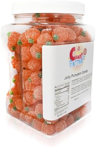 Sarah's Candy Factory Special Soft Jelly Pumpkin Candy in Jar, 3 Lbs