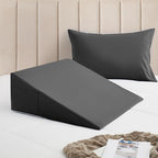 Horbaunal Dark Grey Bed Wedge Pillow Cover with Zipper Design, Wedge Pillowcase Protector with Side Pocket for Storage, 26" L x 25" W x 7.5" H(Pillow Not Include)