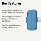 Amazon Basics Washable Steam Mop Replacement Pads for All Hard Floors, 4-Pack
