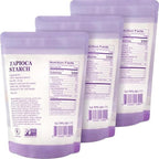 52USA Tapioca Starch, 3 Pack (42oz Total) | Tapioca Flour from Cassava Root | Gluten Free Flour Substitute | Vegan, Kosher, Non-GMO | Thickener for Baking, Cooking, Soups & Bubble Tea