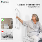 4 Pack 24 Inch Shower Grab Bar, YuanDe White Bathroom Grab Bar Handle w/Anti-Slip Knurled Grip, Stainless Steel Bath Balance Bar,1.25" Diameter Safety Hand Rail Support,Handicap Injury Elderly Senior