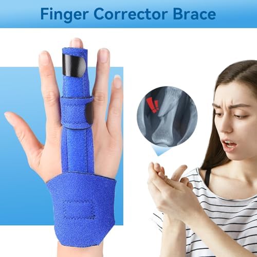Trigger Finger Splint, Adjustable Middle Finger Hand Splint and Wrist Brace Support Left or Right Hand for Sprains, Mallet Injury, Arthritis, joint stabilizer