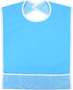 FILFEEL Mealtime Bibs Clothing Protector, Adult Bib Elder Disability Aid (Sky Blue)