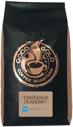 Tanzania Peaberry Coffee - Good As Gold Coffee Roasters - 5lb Whole Bean (Medium Roast) - 100% arabica