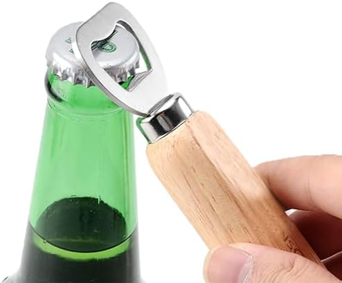 2 Pcs Wooden Handle Bottle Openers, 5.5 Inch Alloy Bottle Opener are Wldely Used for Party, Daily Life, Travel and Good Gifts for Festivals (2)
