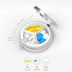 Pill Box-3 Compartment Small Pill Case for Purse & Pocket Mini Metal Pill Holder Travel Pill Container to Hold Supplements Vitamins BPA-Free (Tree of Life)