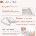 Mcfleet 10pcs 14x10x4 Cake Boxes with Window Rectangle Quarter Sheet Bakery Boxes for Pastry Baking Cake, Cupcakes, Donuts, Cookies, Pie Treat Packaging White Large