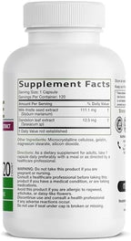 Bronson Milk Thistle Silymarin Marianum & Dandelion Extract Liver Health Support, Antioxidant Support, Detox, 120 Capsules