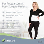 Postpartum & Post Surgery Abdominal Binder. 3-Panel belly band for recovery after childbirth, hysterectomy, tummy tuck, hernia, diastasis recti. Size S/M (30" to 45"). Made in USA.