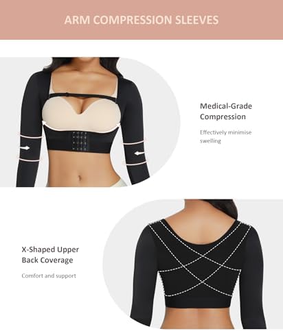 FeelinGirl Upper Arm Shaper for Women Faja Post Surgery Slimming Compression Sleeves Arm Lipo Compression Garments