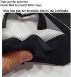 2-Pack Unisex Cloth Washable Reusable Cover-100% Cotton 3 Layer black outdoor