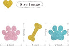 Dog Paw Print Cupcake Toppers/Dog Puppy Birthday Cupcake Toppers/Baby Shower/Children Birthday Sign Pet Puppy Party Cupcake Decor Glitter 24 Pcs