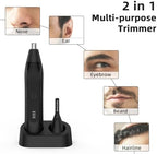 Nose Hair Trimmers for Men,Rechargeable Eyebrow Trimmer 2 in 1 Painless Multifunctional Ear and Nose Hair Trimmer with Dual Edge Blades Portable Design (Black)